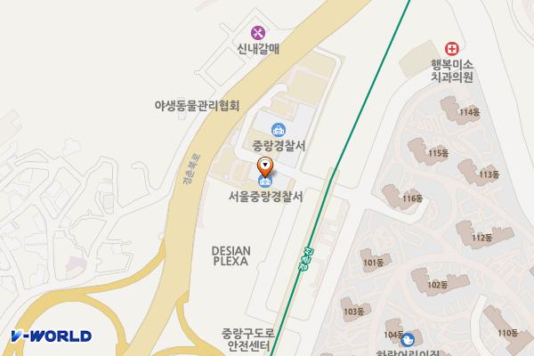 서울시 중랑구 중랑경찰서 위치 지도 — 서울특별시 중랑구 신내역로3길 40-10