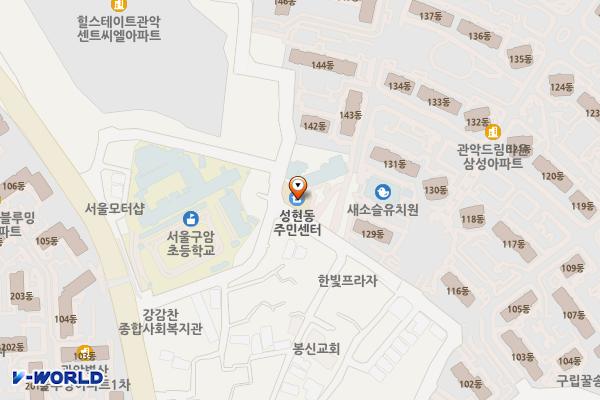 서울시 관악구 성현동주민센터 위치 지도 — 서울특별시 관악구 구암길 38