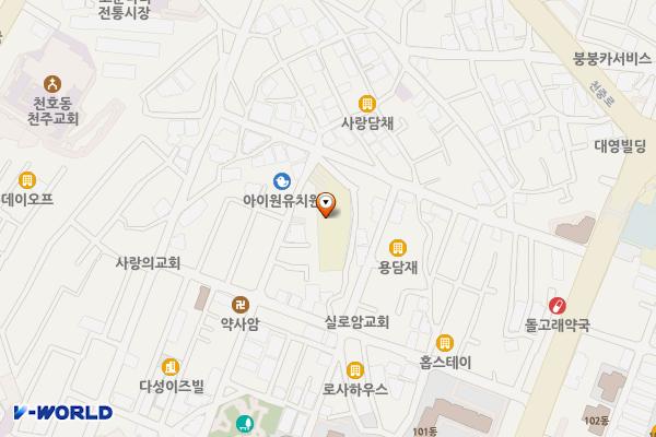 서울시 강동구 천호3동제2공영주차장 위치 지도 — 서울특별시 강동구 성안로31마길 1