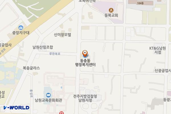 동충동행정복지센터 위치 지도 — 전북특별자치도 남원시 향단로 86
