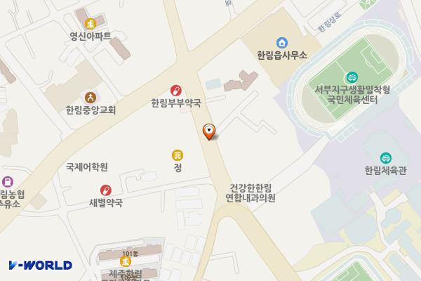 동명새마을회 위치 지도 — 제주특별자치도 제주시 한림읍 한림중앙로 62 (동명리, 동명리사무소)