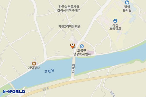 영천화북면사무소 위치 지도 — 경상북도 영천시 화북면 화북길 93 (자천리)