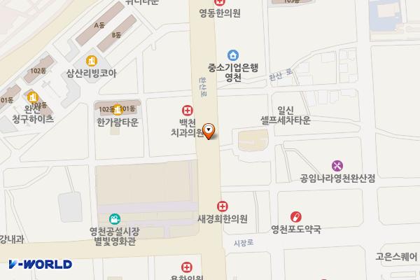 영천완산동사무소 위치 지도 — 경상북도 영천시 완산2길 9 (완산동, 완산동주민센터)