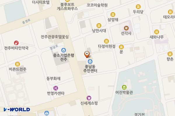 풍남동주민센터 위치 지도 — 전북특별자치도 전주시 완산구 어진길 122-12 (경원동1가, 풍남동주민센터)