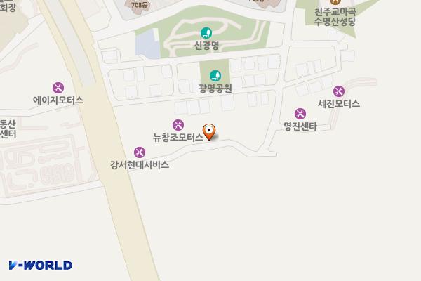 한국지엠강서서비스 위치 지도 — 서울특별시 강서구 남부순환로 223-19 (외발산동, 강서실업)
