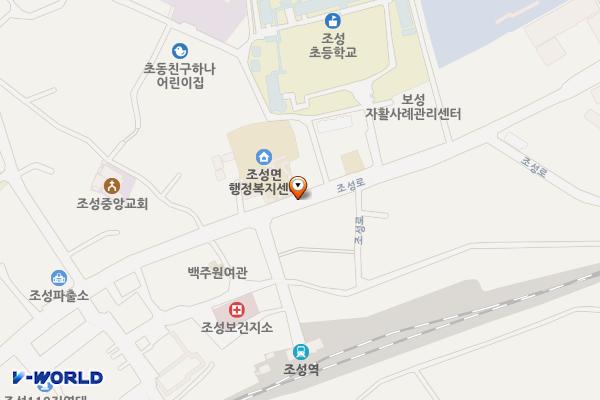 보성조성면사무소 위치 지도 — 전남광주통합특별시 보성군 조성면 조성로 119 (조성리)