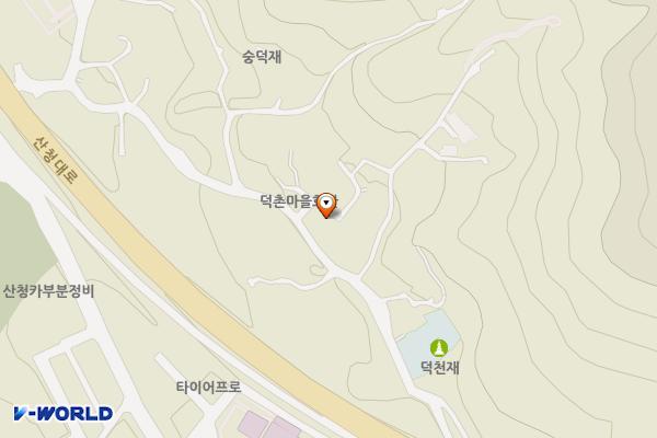 산청읍 덕촌마을 공용주차장 위치 지도 — 경상남도 산청군 산청읍 덕우지길 35