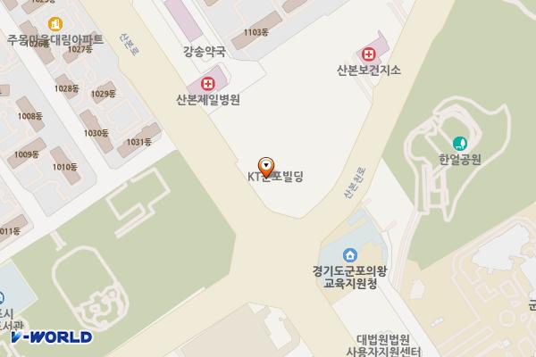 케이티군포지사 위치 지도 — 경기도 군포시 산본로 362