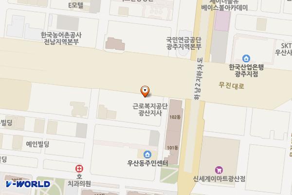 케이티우산빌딩 위치 지도 — 전남광주통합특별시 광산구 무진대로 246