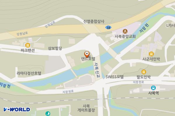 정선군 랜드모텔 위치 지도 — 강원특별자치도 정선군 사북읍 사북1길 48-8