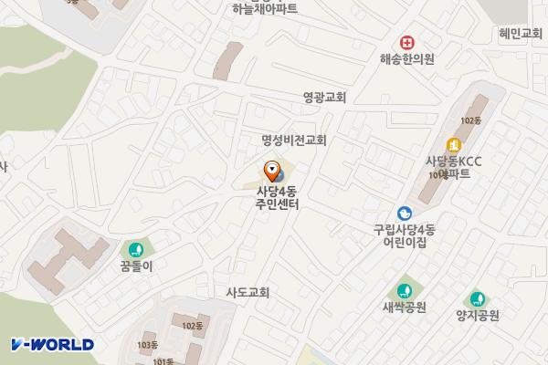 서울시 동작구 사당4동주민센터 위치 지도 — 서울특별시 동작구 사당로16아길 6