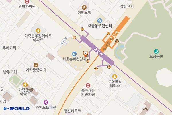 서울시 송파구 송파경찰서 위치 지도 — 서울특별시 송파구 중대로 221