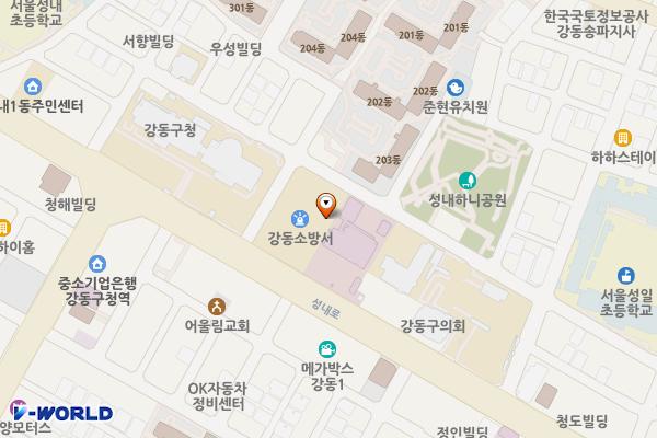 서울시 강동구 강동소방서 위치 지도 — 서울특별시 강동구 성내로 39