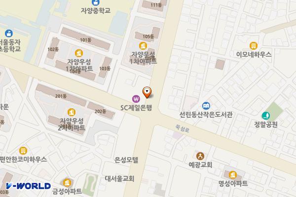 서울시 광진구 송림식당길공영P 위치 지도 — 서울특별시 광진구 자양번영로 43-2