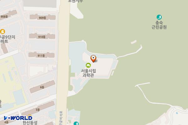 서울시 노원구 서울시립과학관 위치 지도 — 서울특별시 노원구 한글비석로 160