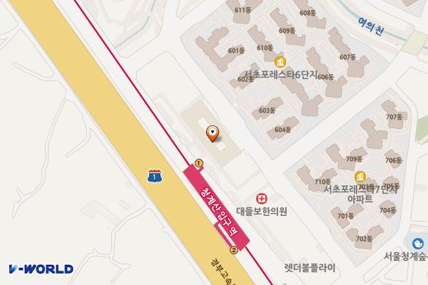 서울시 서초구 오라카이호텔 위치 지도 — 서울특별시 서초구 청계산로9길 1-7