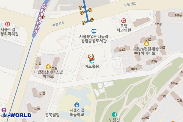 서울시 동작구 서울여성플라자 위치 지도 — 서울특별시 동작구 여의대방로54길 18