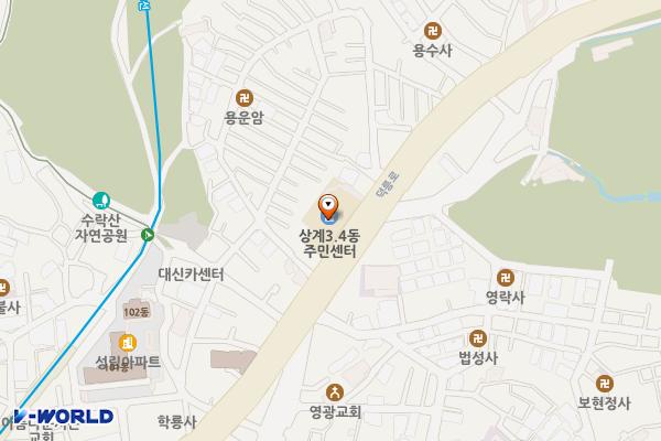 서울시 노원구 상계3동4동주민센터 위치 지도 — 서울특별시 노원구 덕릉로 859