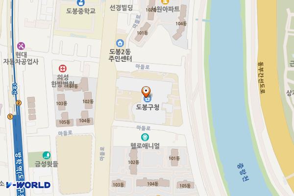 서울시 도봉구 도봉구청 위치 지도 — 서울특별시 도봉구 마들로 656