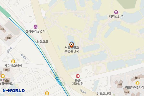 서울시 마포구 서강대학교 위치 지도 — 서울특별시 마포구 백범로 35