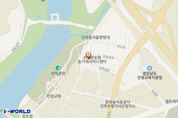 수계정공원 위치 지도 — 경상남도 산청군 산청읍 지리 750-33