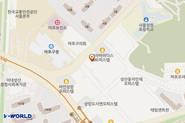 서울시 마포구 상암두산위브센티움 위치 지도 — 서울특별시 마포구 월드컵로36길 14