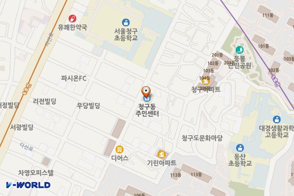 서울시 중구 청구동주민센터 위치 지도 — 서울특별시 중구 청구로3길 55