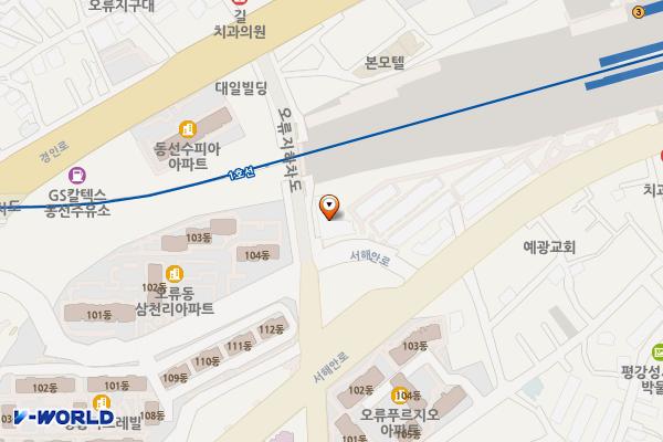 서울시 구로구 삼백리치빌오피스텔 위치 지도 — 서울특별시 구로구 서해안로 2313-16