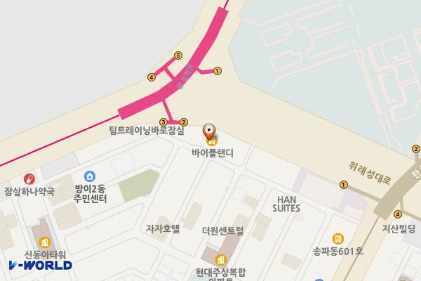 서울시 송파구 현대토픽스빌딩 위치 지도 — 서울특별시 송파구 위례성대로 6 (방이동)