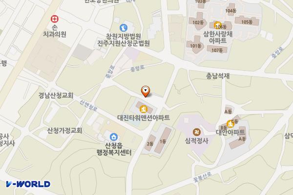 지리2구마을(대진아파트 앞) 위치 지도 — 경상남도 산청군 산청읍 지리 327-2