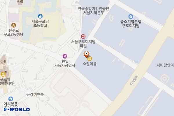 서울시 구로구 이스페이스빌딩 위치 지도 — 서울특별시 구로구 디지털로27길 36