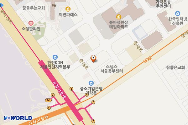 서울시 송파구 밀리아나1차오피스텔 위치 지도 — 서울특별시 송파구 송파대로28길 12