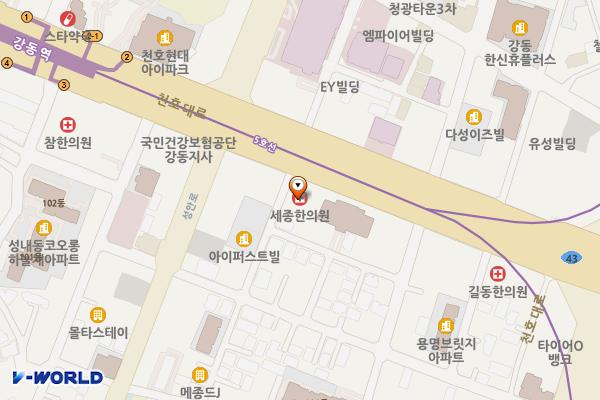 서울시 강동구 라이저강동빌딩 위치 지도 — 서울특별시 강동구 천호대로 1116