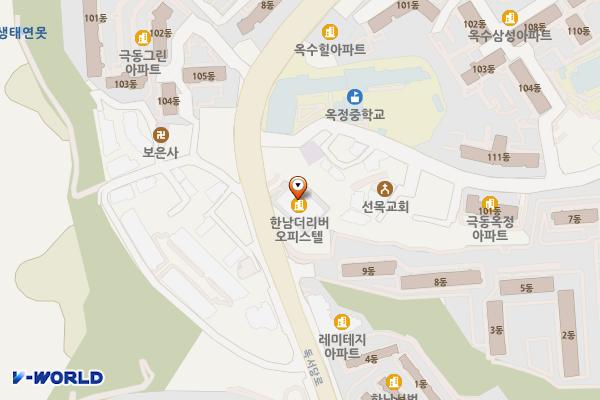 서울시 성동구 한남더리버오피스텔 위치 지도 — 서울특별시 성동구 독서당로 166