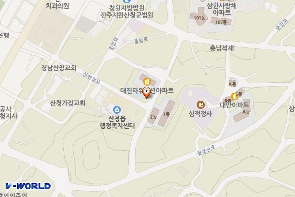 지리2구마을(볼링장 옆) 위치 지도 — 경상남도 산청군 산청읍 지리 320-1