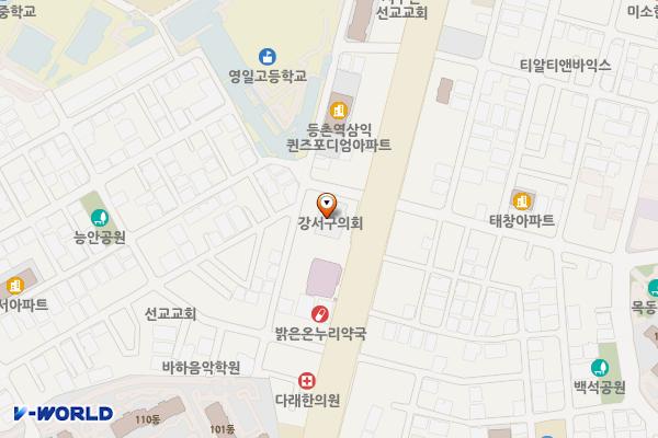 서울시 강서구 강서구의회회관 위치 지도 — 서울특별시 강서구 등촌로 185