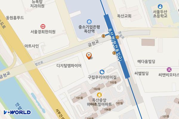 서울시 금천구 고려테크온빌딩 위치 지도 — 서울특별시 금천구 범안로 1138