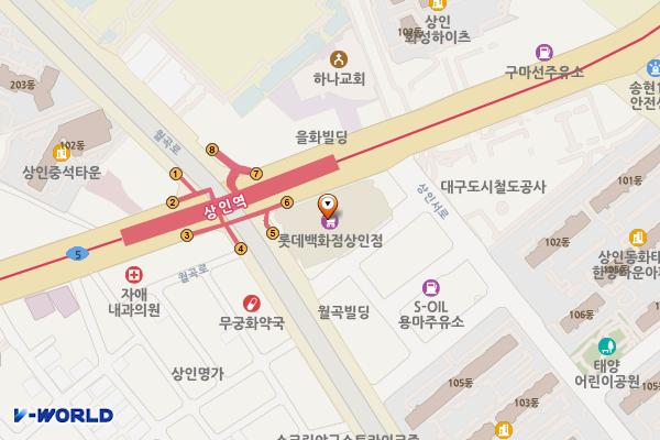 롯데백화점상인점 위치 지도 — 대구광역시 달서구 월배로 232