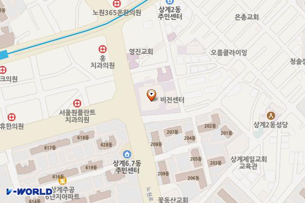 순복음노원교회B 위치 지도 — 서울특별시 노원구 노원로 440