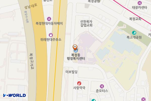 성남시 복정동행정복지센터 위치 지도 — 경기도 성남시 수정구 복정로 144