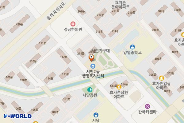 성남시 서현2동 행정복지센터 위치 지도 — 경기도 성남시 분당구 돌마로476번길 17