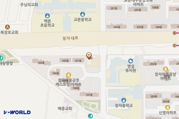 구리시 교문2동행정복지센터 위치 지도 — 경기도 구리시 장자대로 34