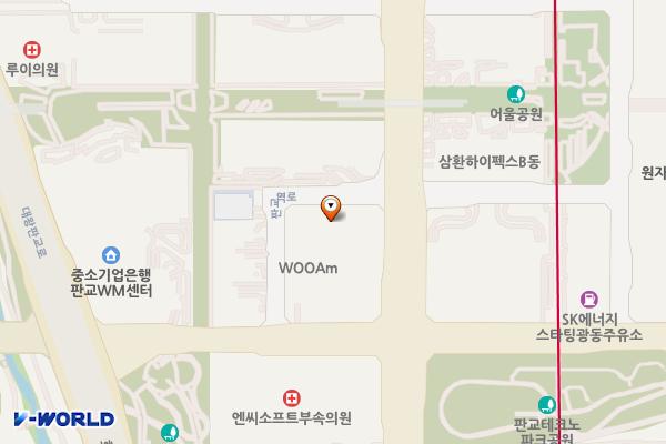 성남시 투썬월드빌딩 위치 지도 — 경기도 성남시 분당구 판교역로 221