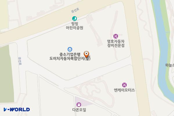 수원시 도이치오토월드 위치 지도 — 경기도 수원시 권선구 권선로 308-5