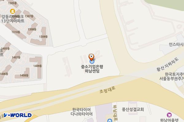 하남시 미사센텀비즈지식산업센터 위치 지도 — 경기도 하남시 조정대로 45