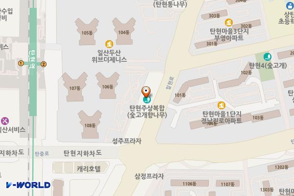 고양시 까뮤이스테이트오피스텔 위치 지도 — 경기도 고양시 일산서구 일현로 67