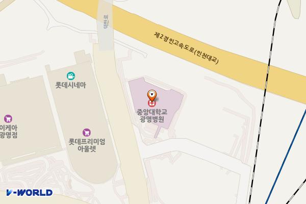 광명시 중앙대학교광명병원 위치 지도 — 경기도 광명시 덕안로 110