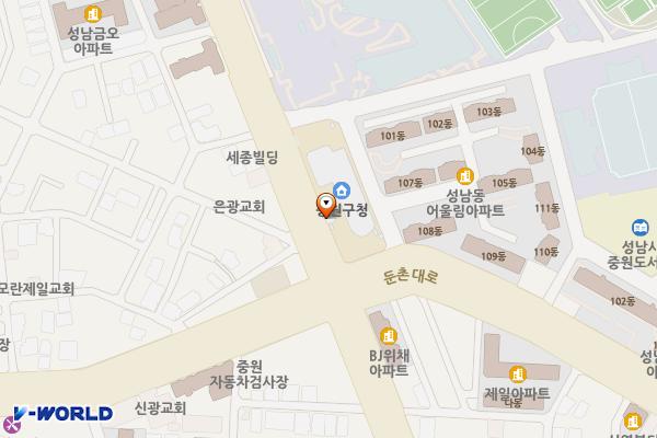 성남시 중원구청 위치 지도 — 경기도 성남시 중원구 제일로 36