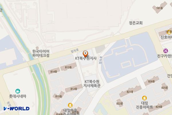 수원시 케이티북수원빌딩 위치 지도 — 경기도 수원시 장안구 정자로 90