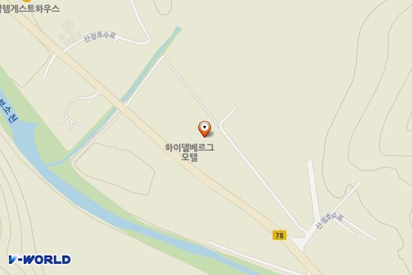 포천시 하이델베르그모텔 위치 지도 — 경기도 포천시 영북면 산정호수로 133